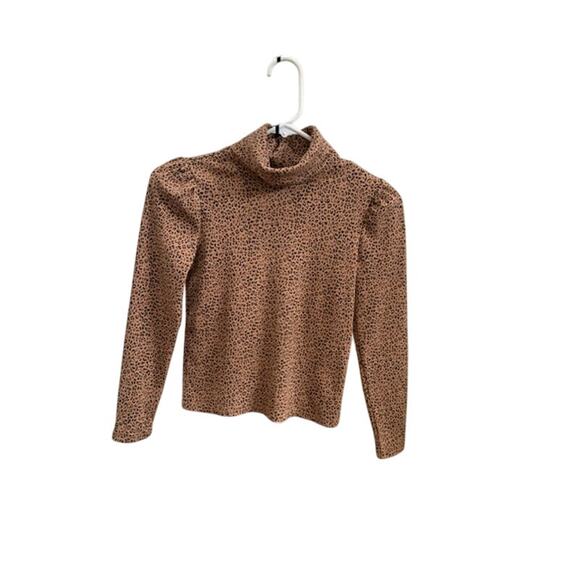 GAP Other - GAP-Kids-Short Puff Sleeve-Mock Turtleneck-Leopard Print-Cotton Blend-Girls-L